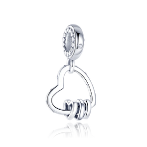 Silver Heart Pendant Charms for Bracelet Necklace DIY Jewelry