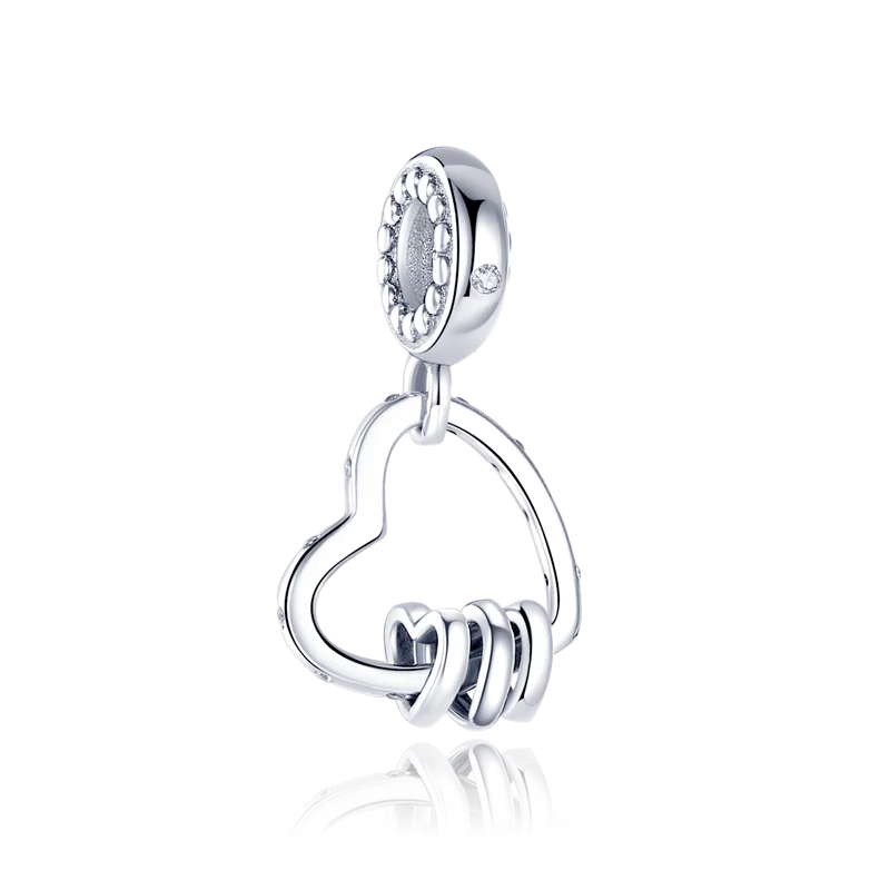 Silver Heart Pendant Charms for Bracelet Necklace DIY Jewelry