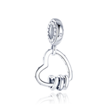 Silver Heart Pendant Charms for Bracelet Necklace DIY Jewelry
