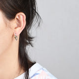 Small 925 Silver Skull Hoop Earrings Women Jewelry Accessory