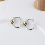 Small 925 Silver Skull Hoop Earrings Women Jewelry Accessory