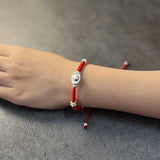 Silver Ingot Charm Bracelet 925 Silver Red Thread Statement Bracelet