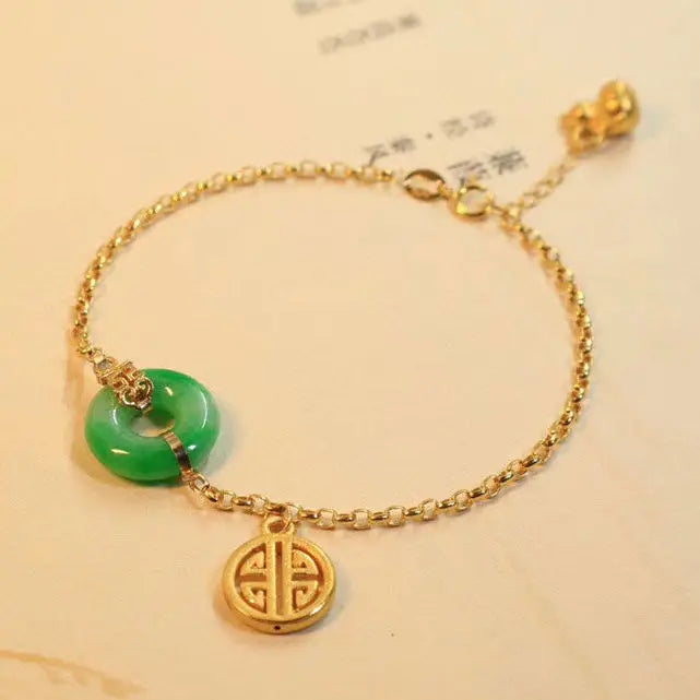 Hetian Jade Geometric Bracelet - Chinese Retro Palace Style