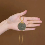 Chinese Retro Hetian Jade Pendant Necklace Journey To The West Charm
