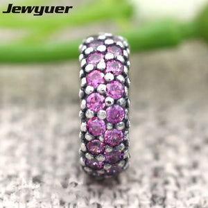 925 Sterling Silver Purple Charms for Bracelet DIY SP023