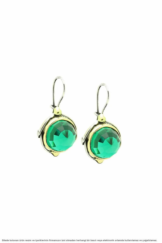 Silver Jade Stone Women Earrings