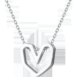 925 Silver Heart Necklace for Women
