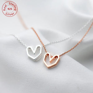 925 Silver Heart Necklace for Women