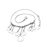 925 Silver Tassel Disc Chain Anklet