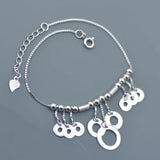 925 Silver Tassel Disc Chain Anklet