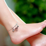 925 Silver Tassel Disc Chain Anklet