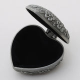 Heart Shape Silver Jewelry Box for Display and Storage