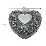 Heart Shape Silver Jewelry Box for Display and Storage