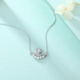 V-Shaped Diamond Clavicle Chain with Zircon Pendant