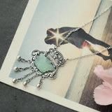 Vintage Distressed Silver Lock Pendant with Necklace