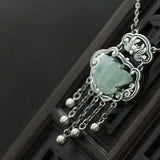 Vintage Distressed Silver Lock Pendant with Necklace