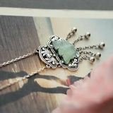 Vintage Distressed Silver Lock Pendant with Necklace
