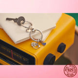 Silver Keychain Pendant Charms for Women Bracelet DIY Jewelry