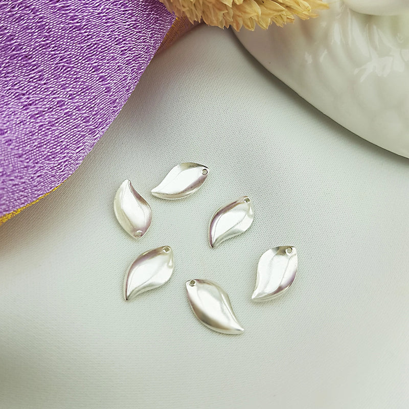 925 Sterling Silver Leaf Charm Pendant with One Hole