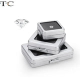 Silver Metal Diamond Box Jewelry Storage Display Box