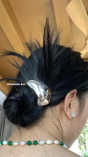 Silver French Spring Hair Clip Barrettes Alloy Hair Accessories