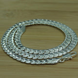 925 Sterling Silver Full Sideways Necklace 18/20/22/24 Inch Chain Jewelry Gift