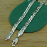 925 Sterling Silver Full Sideways Necklace 18/20/22/24 Inch Chain Jewelry Gift