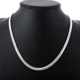 925 Sterling Silver Full Sideways Necklace 18/20/22/24 Inch Chain Jewelry Gift