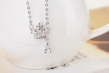 Crown Zircon 925 Sterling Silver Necklace for Women