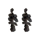 Silver Needle Rose Petal Tassel Earrings Exaggerated Europe & US Long E