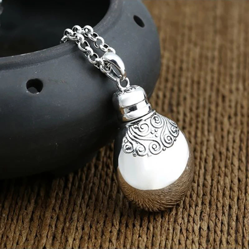 Vintage Hollow Antique Perfume Bottle Pendant - Ladies Jewelry