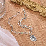 Silver Paper Clip Bracelet 925 Sterling Silver Chain Retro Ins Letter Bracelet
