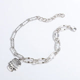 Silver Paper Clip Bracelet 925 Sterling Silver Chain Retro Ins Letter Bracelet