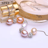 Sterling Silver Pearl Pendant Necklace 7-8mm Freshwater Pearls for Women
