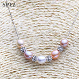 Sterling Silver Pearl Pendant Necklace 7-8mm Freshwater Pearls for Women