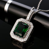 Purple Multicolor Zircon Pendant Necklace Rectangular 10 * 12MM Party Gift
