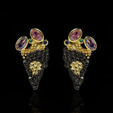 Silver Plate Women's Earrings Triangle Micro Inlaid Zircon Pendant