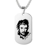 Engraved French Rocker Johnny Hallyday Photo Necklace Pendant SL-049