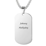 Engraved French Rocker Johnny Hallyday Photo Necklace Pendant SL-049