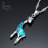 Opal Charm Pendant & Deer Necklace - Party Jewelry PD030