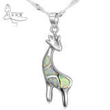 Opal Charm Pendant & Deer Necklace - Party Jewelry PD030