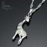 Opal Charm Pendant & Deer Necklace - Party Jewelry PD030