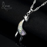 Opal Charm Pendant & Deer Necklace - Party Jewelry PD030