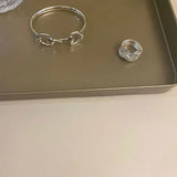 Silver Plated Horseshoe Bamboo Bracelet for Women