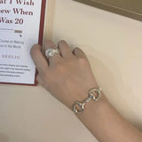 Silver Plated Horseshoe Bamboo Bracelet for Women