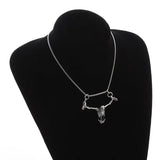 Silver Plated Skull Pendant Necklace - Biker Punk Rock Accessory