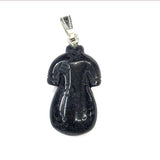 Cheongsam Shape Green Turquoise Pendant Gray Agate Jewelry