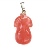Cheongsam Shape Green Turquoise Pendant Gray Agate Jewelry