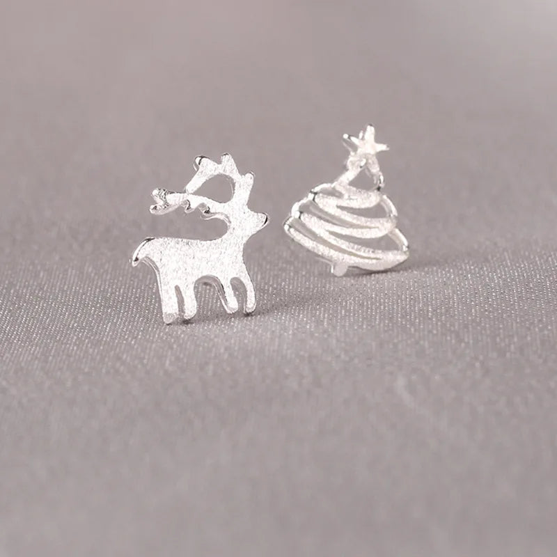 Silver Plated Creative Ear Hole Earrings for Women Prevent Style Small Earrings