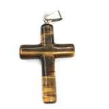 Silver Plated Cross Green Turquoises Stone Pendant Cherry Quartz
